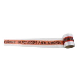 CLEAR WITH RED PRINT "DO NOT ACCEPT IF SEAL IS BROKEN" - 5" x 500' x 80 Gauge - 6 rls/cs