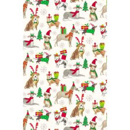 Holiday Dogs Gift Wrap, Full Ream Roll - 30" x 833'