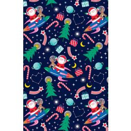 Spacey Santa Gift Wrap, Half Ream Roll - 30" x 417'