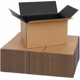 Black Shipping Boxes (Kraft Outside) - 7 x 7 x 5"