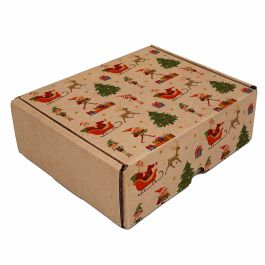Christmas Santa and Elves Kraft Mailer Box