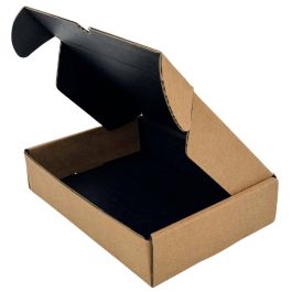Black Mailer Box (Kraft Outside) - 4 x 4 x 1"
