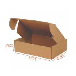 Kraft Mailer Box (E Flute) - 8 x 4 x 4" 