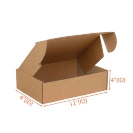 Kraft Mailer Box (E Flute) - 12 x 4 x 4" 