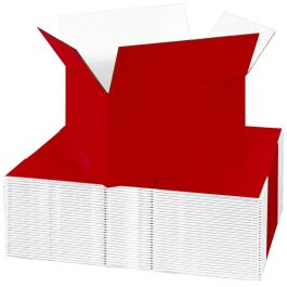 Red Color Shipping Boxes (White Inside) - 9 x 6 x 6" 