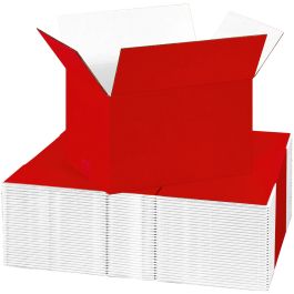 Red Color Shipping Boxes (White Inside) - 6 x 4 x 4" 