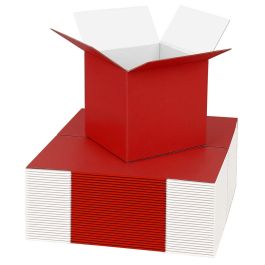 Red Color Shipping Boxes (White Inside) - 9 x 9 x 9" 