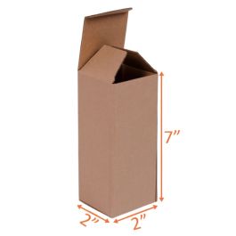 Reverse Tuck Corrugated Box (Kraft) - 2 x 2 x 7" - 500/Bundle