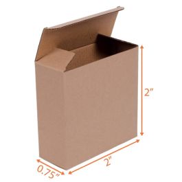 Reverse Tuck Corrugated Box (Kraft) - 2 x ¾ x 2" - 500/Bundle