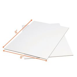 White Top Cardboard Sheet (Kraft Back) (B Flute) - 8 x 8" - 500 Sheets/Case