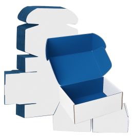 Blue Mailer Box (White Outside) - 5 x 5 x 5" 