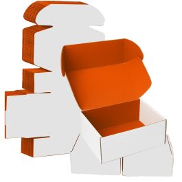 Orange Mailer Box (White Outside) - 5 x 5 x 5" 