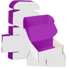 Purple Mailer Box (White Outside) - 5 x 5 x 5" 
