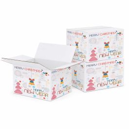 Christmas Nye Retro Print White Shipping Box
