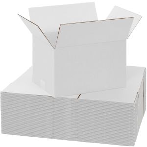 all white corrugated box