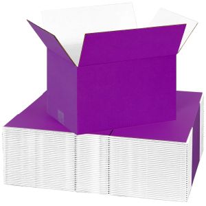 Purple Color Shipping Boxes (White Inside) - 12 x 10 x 6