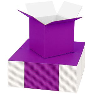 Purple Color Shipping Boxes (White Inside) - 4 x 4 x 4