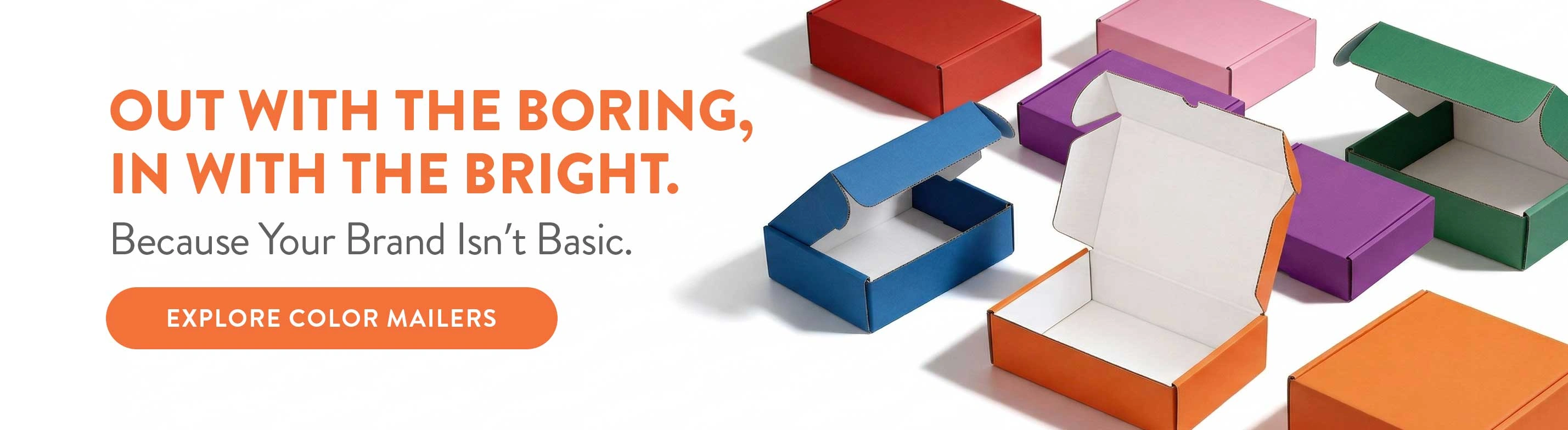 Colorful mailer boxes for unforgettable unboxings – shop Ucanpack color mailer boxes.