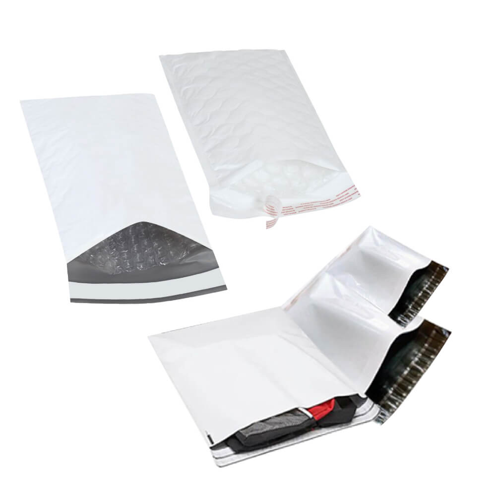 White poly mailers